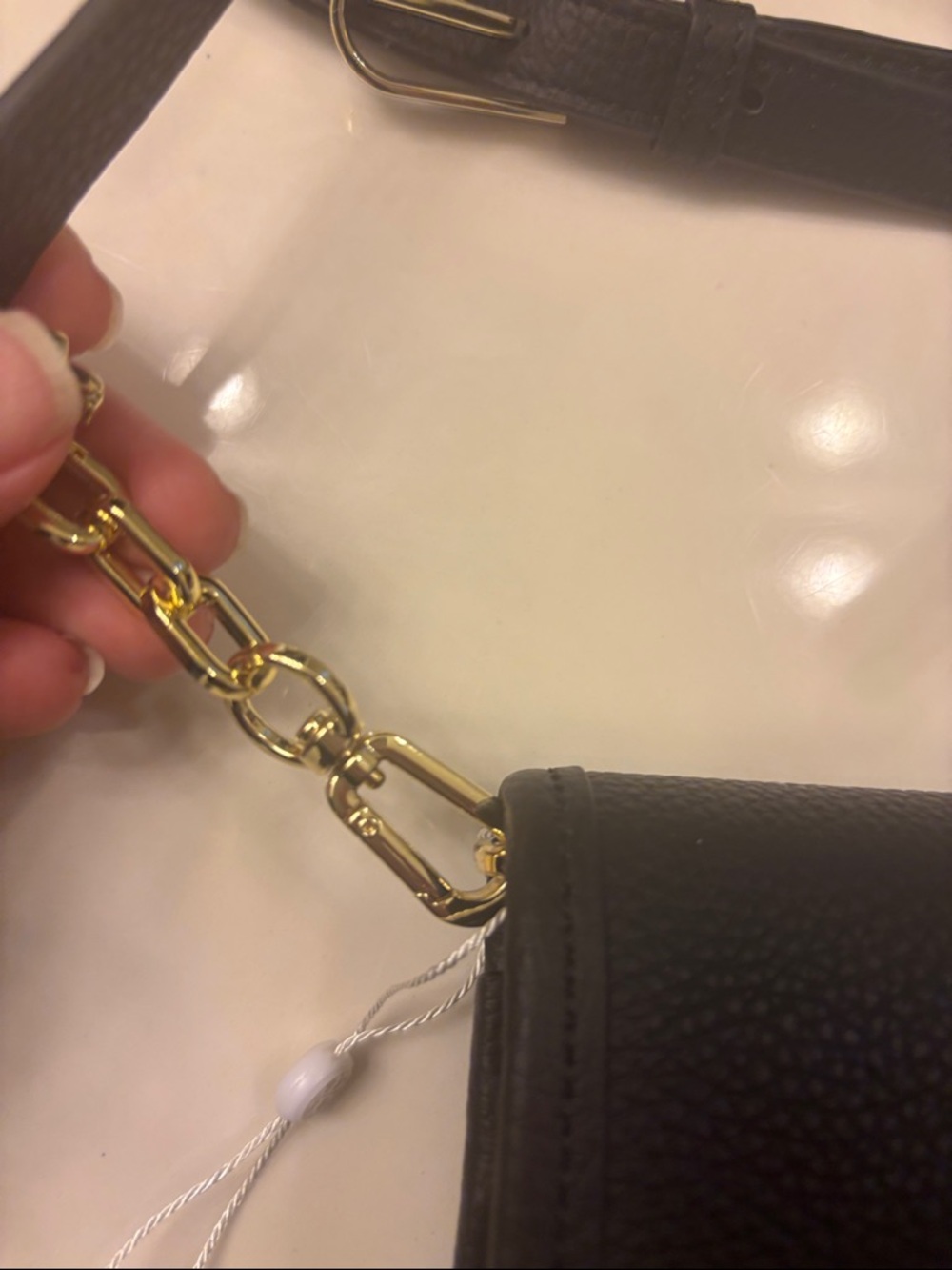 NWT Tory Burch Black Pebbled Leather Crossbody with Gold Logo Accent - Picture 5 of 12